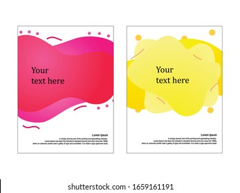 Abstract liquid pattern background for business brochure cover design. Red and yelow vector banner poster template