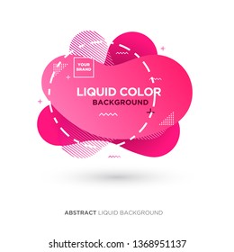 Abstract Liquid Pink Color Banner with line Frame and Brand Placing Logo