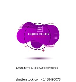 Abstract Liquid Purple Color Banner with line Frame and Brand Placing Logo