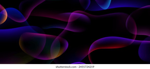 Abstrakte Liquid Purple und Red Background Light Formen Tanzen auf einem Dark Background ,Hintergrund, geometrisch, Form, Gebogene Linie für Banner und Flyer, Social Media. Vektorgrafik wirbelt.