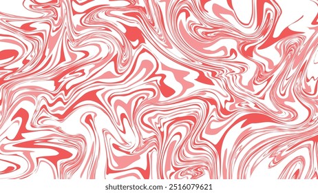 Abstract Liquid red Coral and White Swirl Background