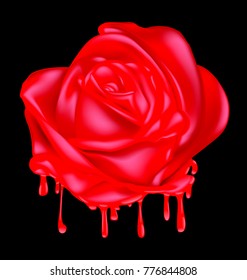 abstract liquid red rose
