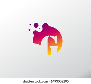 Abstract Liquid Rounded Dots Letter G Vector Logo