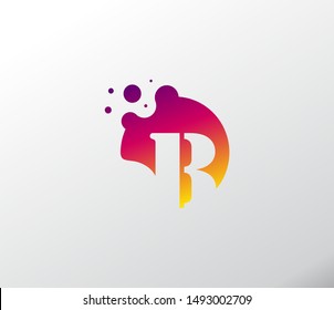 Abstract Liquid Rounded Dots Letter B Vector Logo