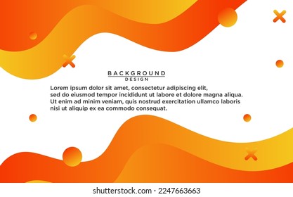 Abstract Liquid shape background. Orange white fluid vector banner template for social media, web sites