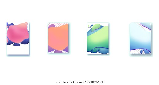 Abstract liquid shape card. Fluid multicolor design. Gradient vector waves with a geometric pattern Modern and sophisticated illustration for presentations.