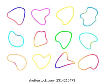 Abstract liquid shape color line style isolated