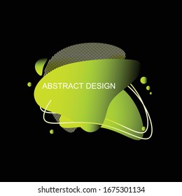 Diseño de forma líquida abstracta.Forma y líneas de flujo 3D de color gráfico moderno.Color de degradado verde y negro. Vector de plantilla para banner,logo,volante,fondo.