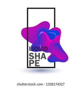 Abstract liquid shape, fluid color overlap gradient background. Vector creative colored splash shapes design.