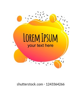 Abstract liquid shape. Fluid design. Isolated gradient waves with geometric lines, dots. Vector illustration