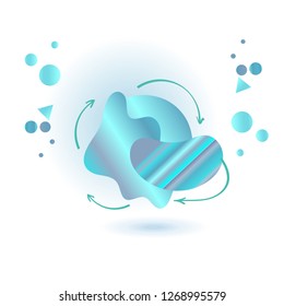 Abstract liquid shape. Fluid design. Isolated gradient waves with arrows . Vector illustration Modern graphic design.