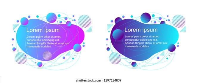 Abstract liquid shape. Fluid design. Template ready for use in web or print design.