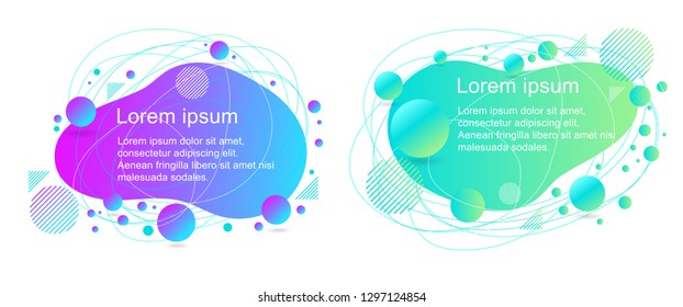 Abstract liquid shape. Fluid design. Template ready for use in web or print design.