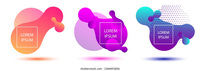 Abstract liquid shape. Fluid design. Set of liquid abstract geometric shapes. Vector illustration EPS10