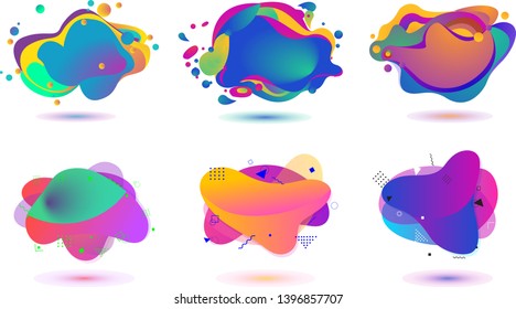 	
Abstract liquid shape. Fluid design. Isolated gradient waves. Modern vector illustration.