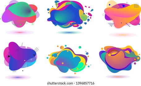 	
Abstract liquid shape. Fluid design. Isolated gradient waves. Modern vector illustration.