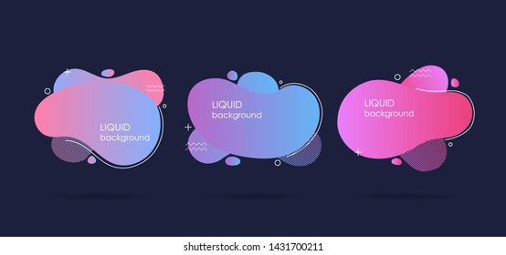 Abstract liquid shape. Fluid design. Isolated gradient waves. Modern vector illustration.