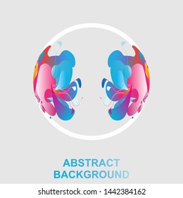 Abstract liquid shape. Fluid design. Isolated gradient waves with geometric lines, dots. Vector illustration.