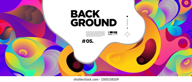 Abstract liquid shape. Fluid design. Isolated gradient waves with geometric lines, dots, batik Indonesia pattern. Vector illustration
