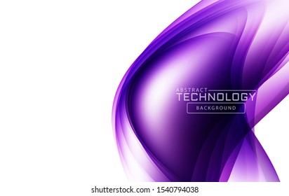 Abstract liquid shape. Fluid design. Isolated gradient waves with geometric lines, dots. Vector illustration.