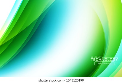 Abstract liquid shape. Fluid design. Isolated gradient waves with geometric lines, dots. Vector illustration.