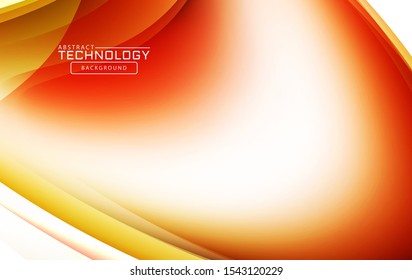 Abstract liquid shape. Fluid design. Isolated gradient waves with geometric lines, dots. Vector illustration.