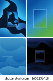 Abstract liquid shape. Fluid design. Isolated gradient waves with geometric lines, dots. Vector illustration Background