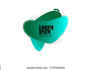  Abstract liquid shape. Fluid design. Isolated gradient waves with geometric lines, dots. Vector illustration.