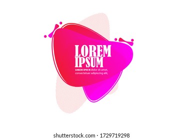 Abstract liquid shape. Fluid design. Isolated gradient waves with geometric lines, dots. Vector illustration.