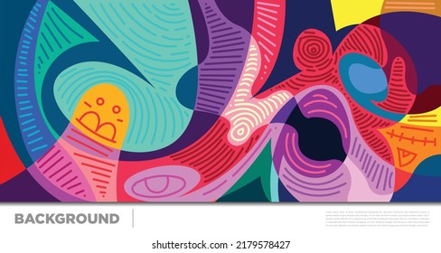 Abstract liquid shape. Fluid geometric design. Isolated gradient waves with geometric lines, dots, batik Indonesia pattern. Vector illustration.
