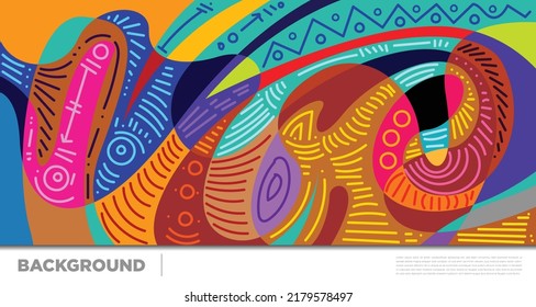 Abstract liquid shape. Fluid geometric design. Isolated gradient waves with geometric lines, dots, batik Indonesia pattern. Vector illustration.
