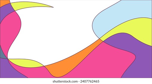  Abstract liquid shape fluid geometric design isolated with vintage light colors, isolated white negative space
