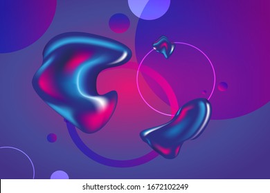 Abstract liquid shape geometric colorful background