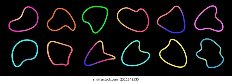 Abstract liquid shape gradient color line style