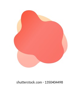 Abstract liquid shape with gradient, coral color (2019 trend). Useful as a design element for web banners, flyers. Isolated, white background, with an empty place for your text. Vector illustration.