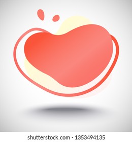 Abstract liquid shape with gradient, coral color (2019 trend). Useful as a design element for web banners, flyers. Isolated, white background, with an empty place for your text. Vector illustration.