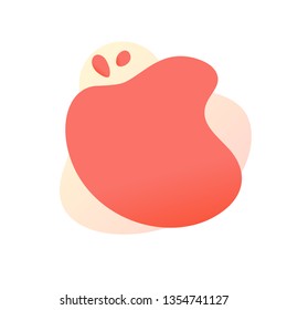Abstract liquid shape with gradient, coral color (2019 trend). Useful as a design element for web banners, flyers. Isolated, white background, with an empty place for your text. Vector illustration.