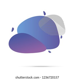Abstract liquid shape gradient fluid design  with Isolated white background