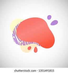 Abstract liquid shape with gradient, zebra print texture, coral color (2019 trend). Design element for web banners, flyers. Isolated, white background, with place for your text. Vector illustration.