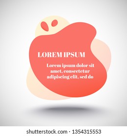 Abstract liquid shape with gradient, zebra print texture, coral color (2019 trend). Design element for web banners, flyers. Isolated, white background, with place for your text. Vector illustration.
