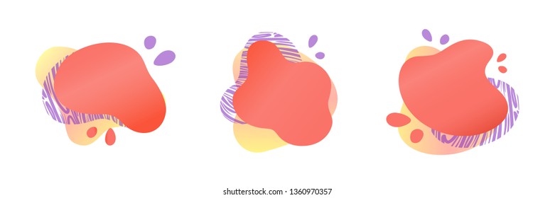 Abstract liquid shape with gradient, zebra print texture, coral color (2019 trend). Design element for web banners, flyers. Isolated, white background, with place for your text. Vector illustration.