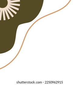 ilustración de forma líquida abstracta con tono de color de la tierra para el borde de la esquina y el fondo de la cabecera