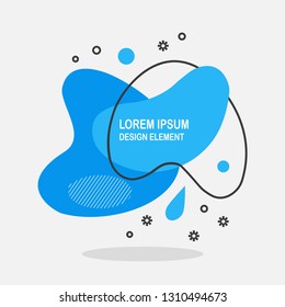Abstract liquid shape isolated on white background. Gradient banner with fluid forms, wave, lines. Modern logo. Vector design