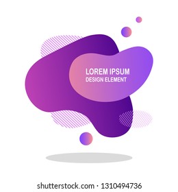 Abstract liquid shape isolated on white background. Gradient banner with fluid forms, wave, lines. Modern logo. Vector design