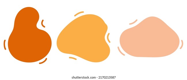 Abstract liquid shape isolated on white background. Autumn color vector illustration.