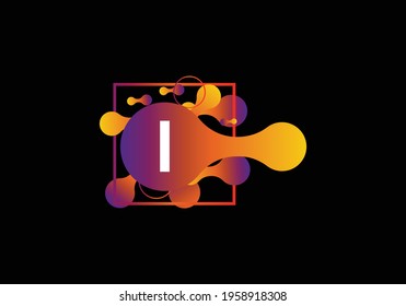 Abstract liquid shape Letter I Logo design vector template.