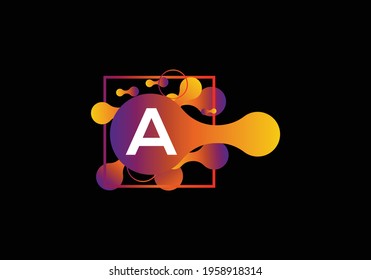 Abstract liquid shape Letter A Logo design vector template.