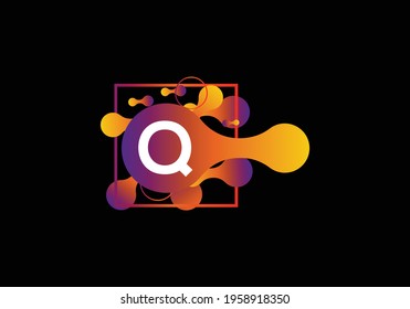 Abstract liquid shape Letter Q Logo design vector template.