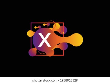 Abstract liquid shape Letter X Logo design vector template.