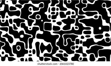 Abstract liquid shape. Liquify line monochrome background. White and black wavy stripes. Modern aesthetics of Swiss design wallpaper. Brutalism vector art.